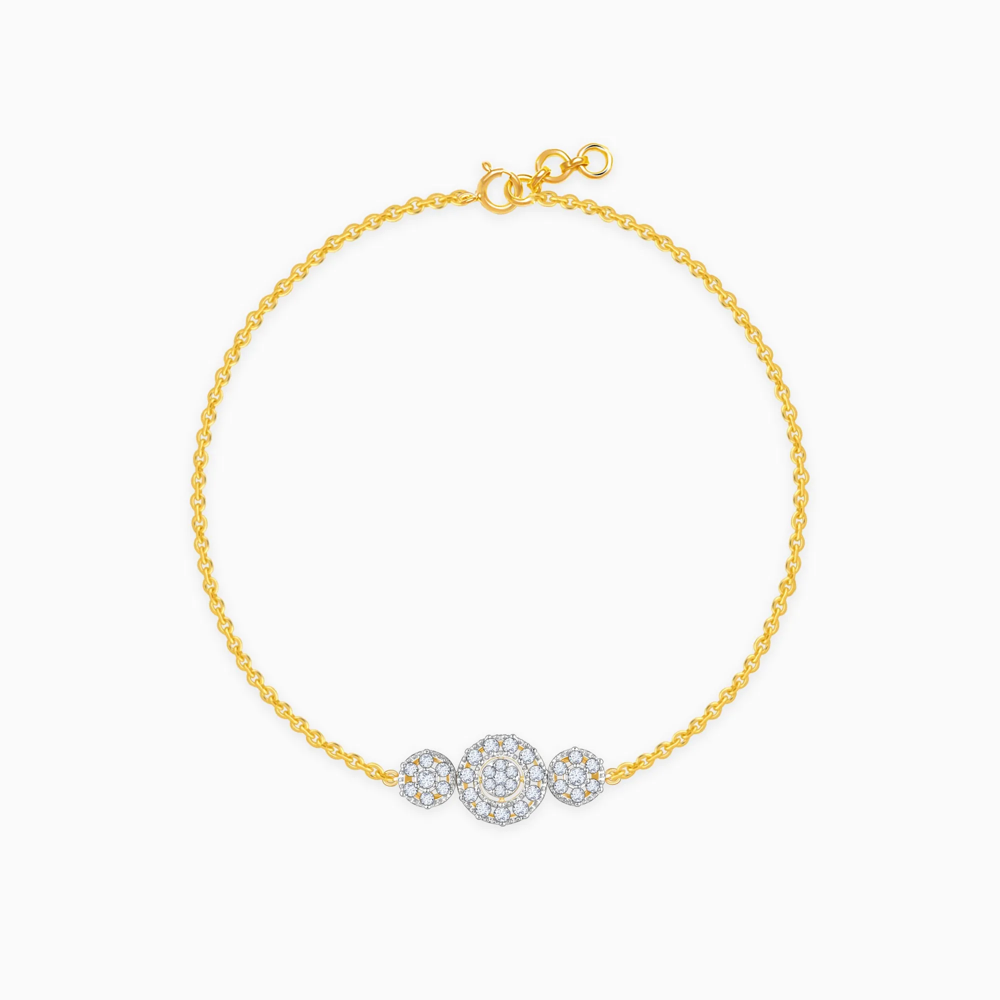 Gold Circular Flower Diamond Bracelet Giva