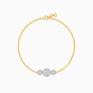 Gold Circular Flower Diamond Bracelet Giva