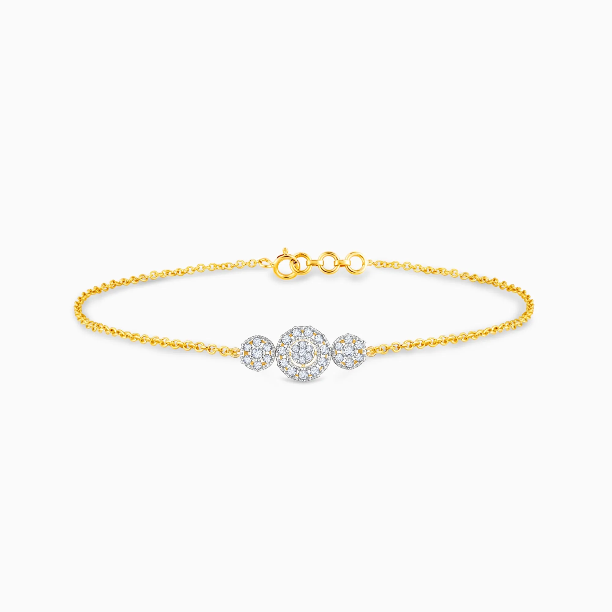Gold Circular Flower Diamond Bracelet Giva