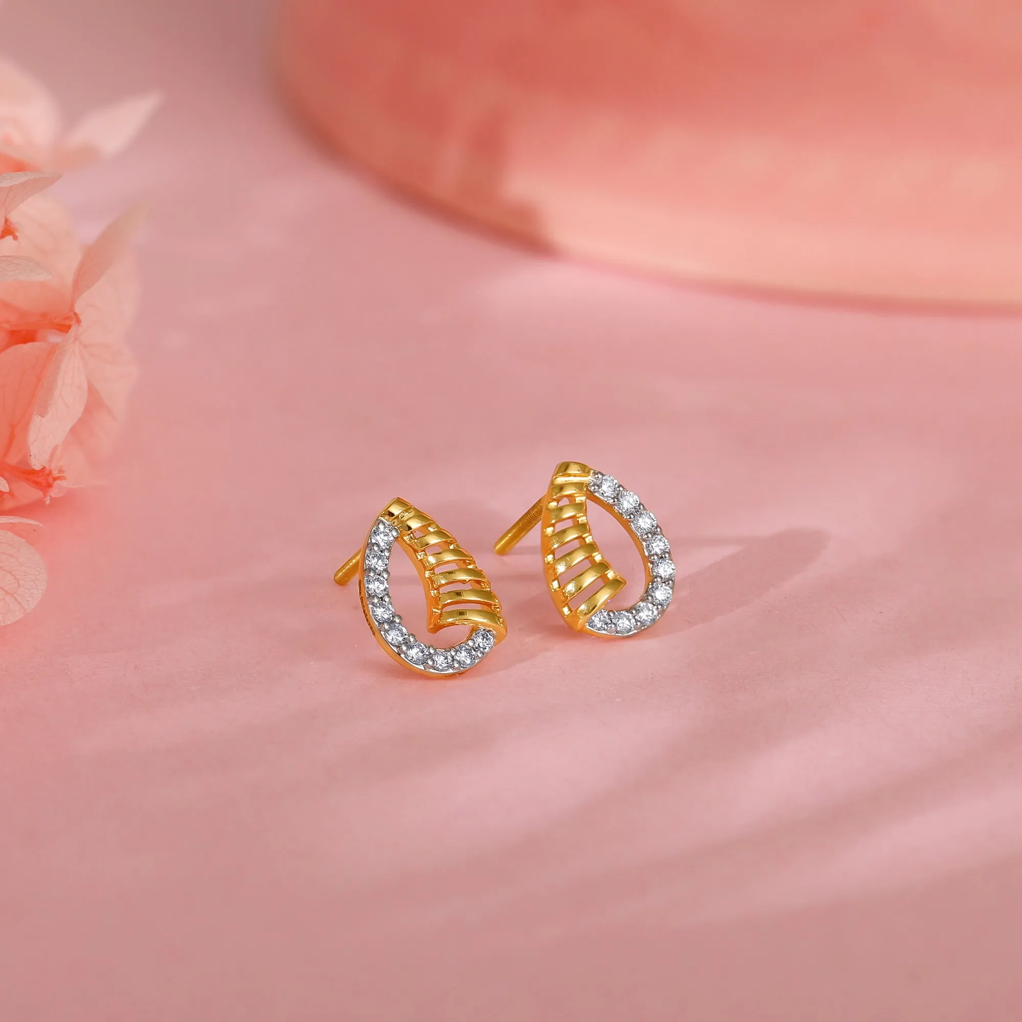 Gold Dazzle Drops Diamond Earrings Giva