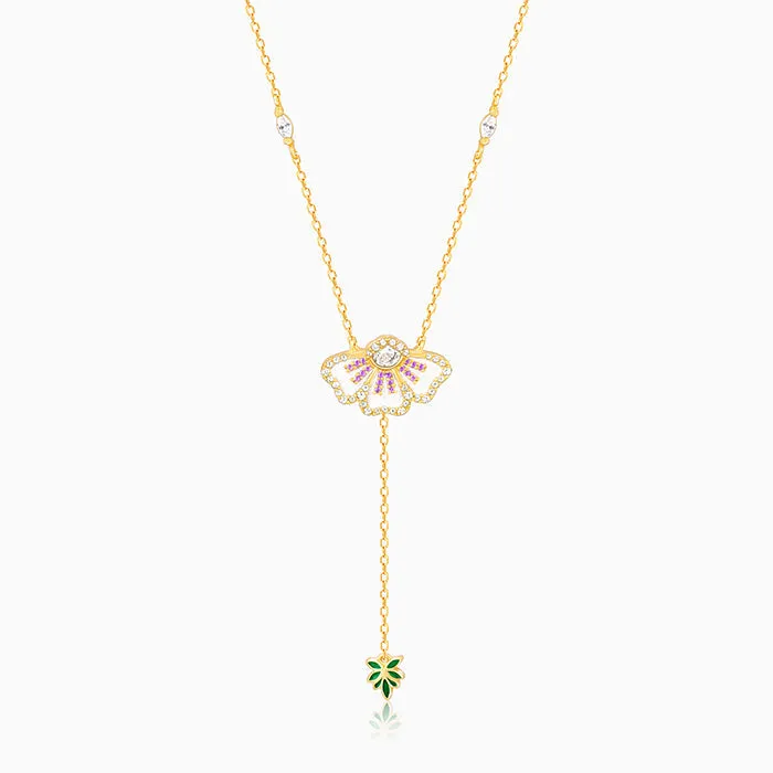 Gold Eye Bright Flower Lariat Necklace Giva