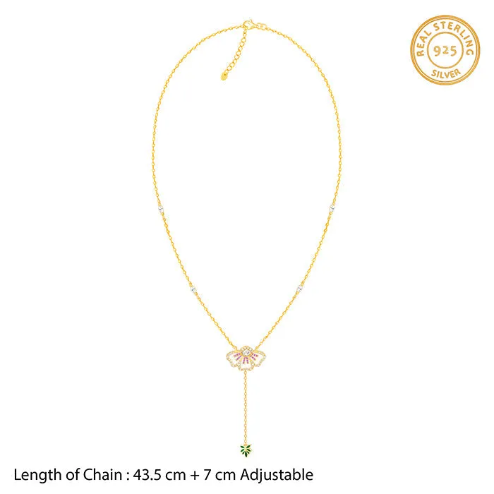 Gold Eye Bright Flower Lariat Necklace Giva