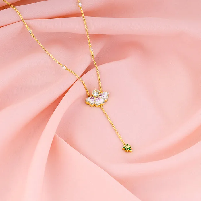 Gold Eye Bright Flower Lariat Necklace Giva