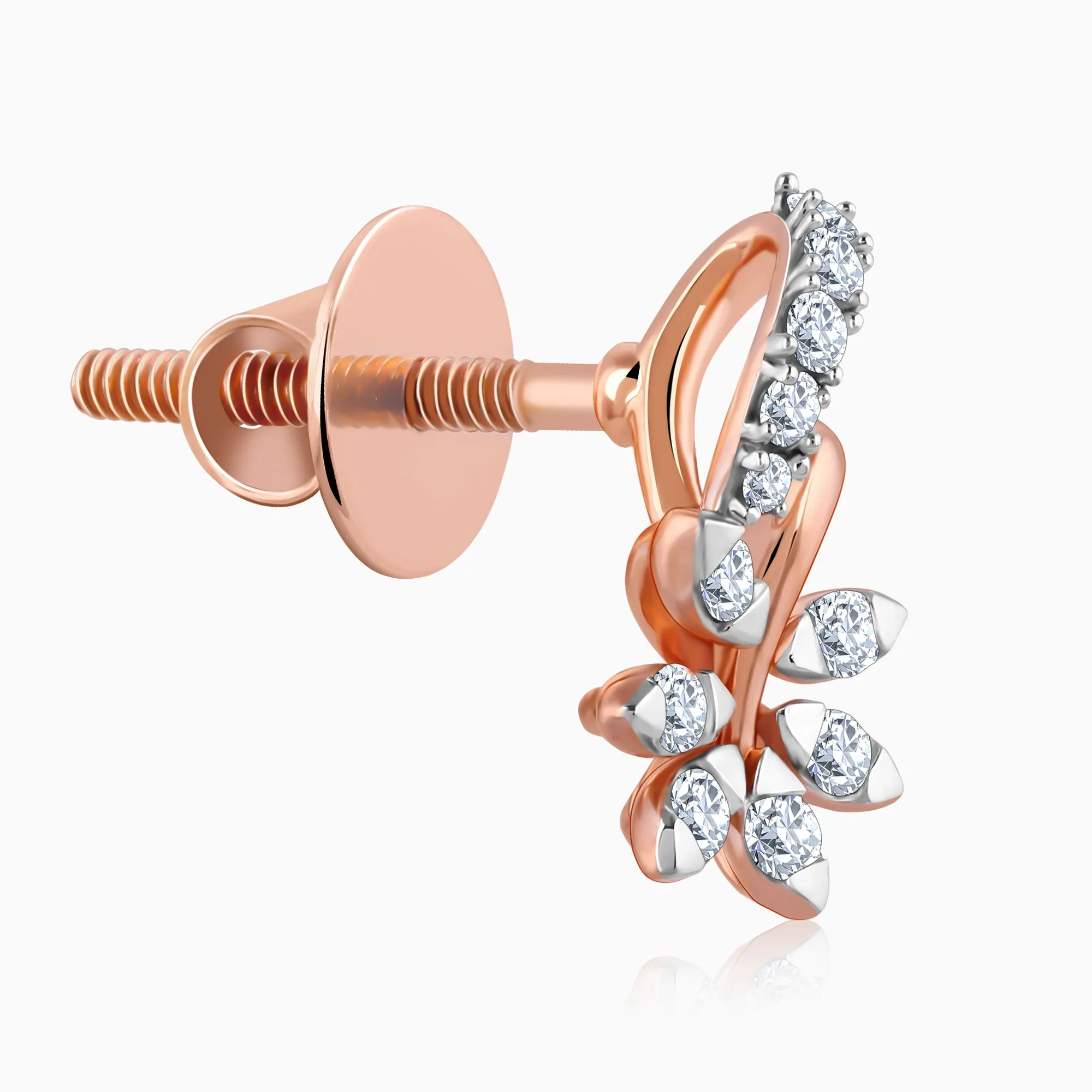 Gold Floral Grace Diamond Earrings Giva