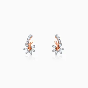 Gold Floral Grace Diamond Earrings Giva