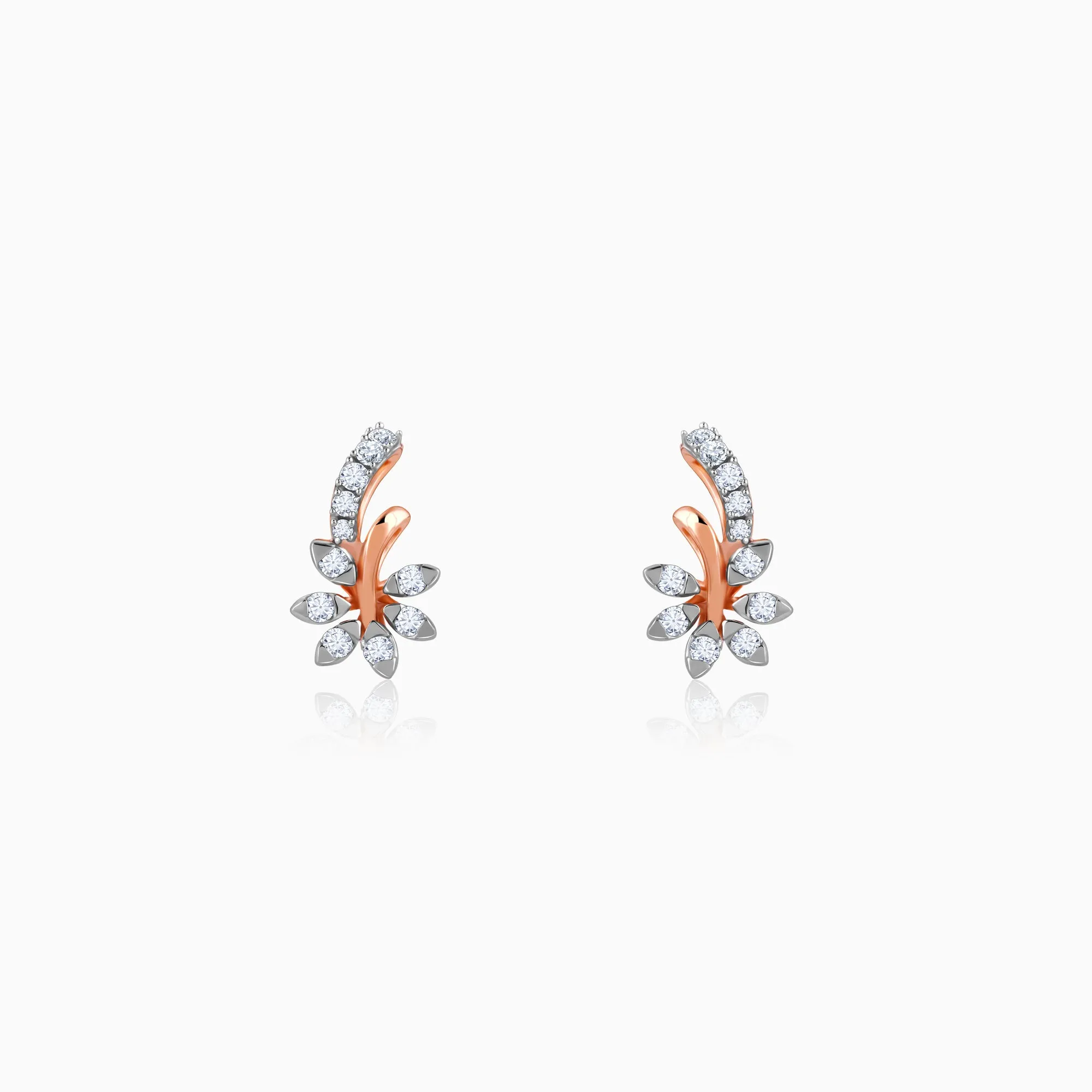 Gold Floral Grace Diamond Earrings Giva