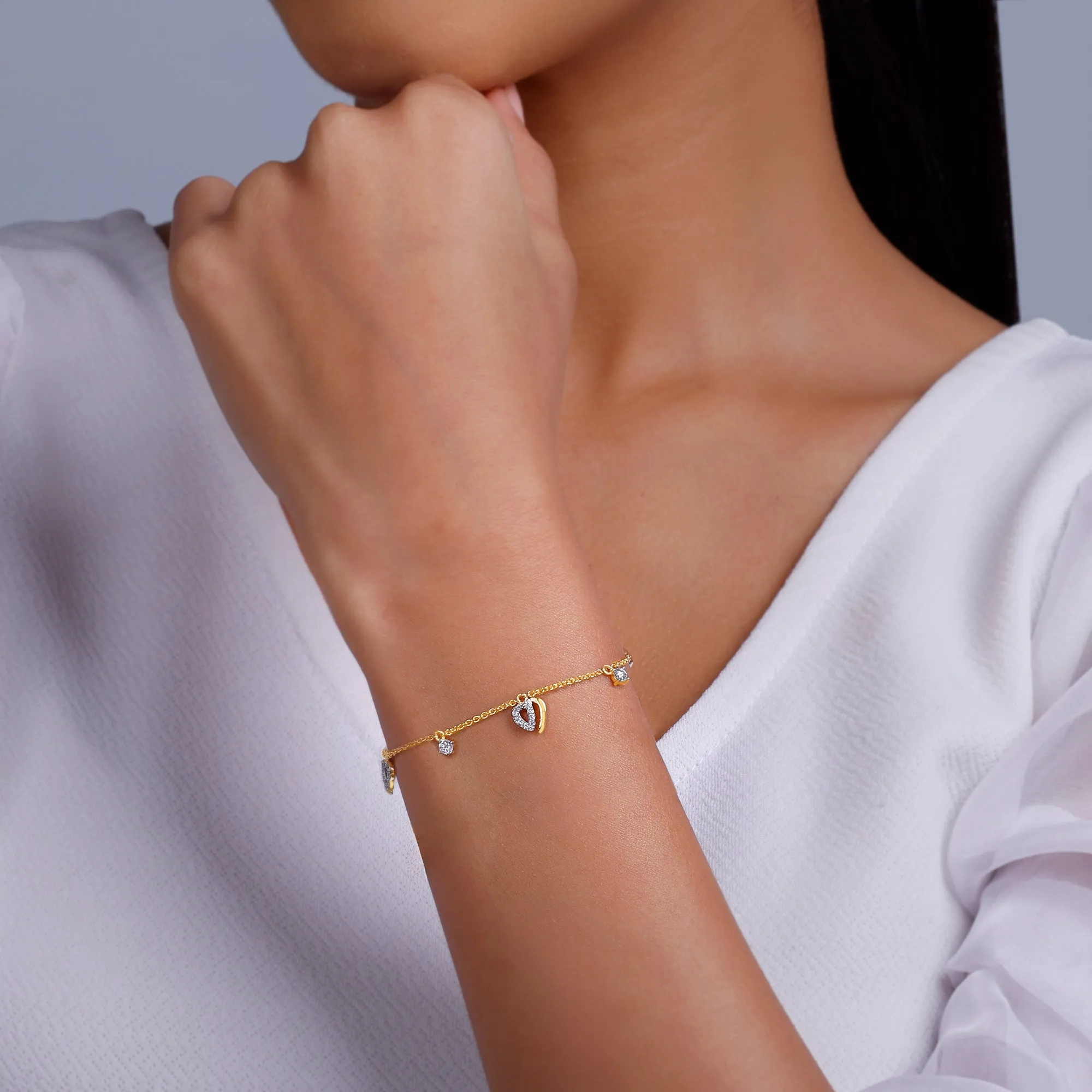 Gold Heartfelt Diamond Bracelet Giva