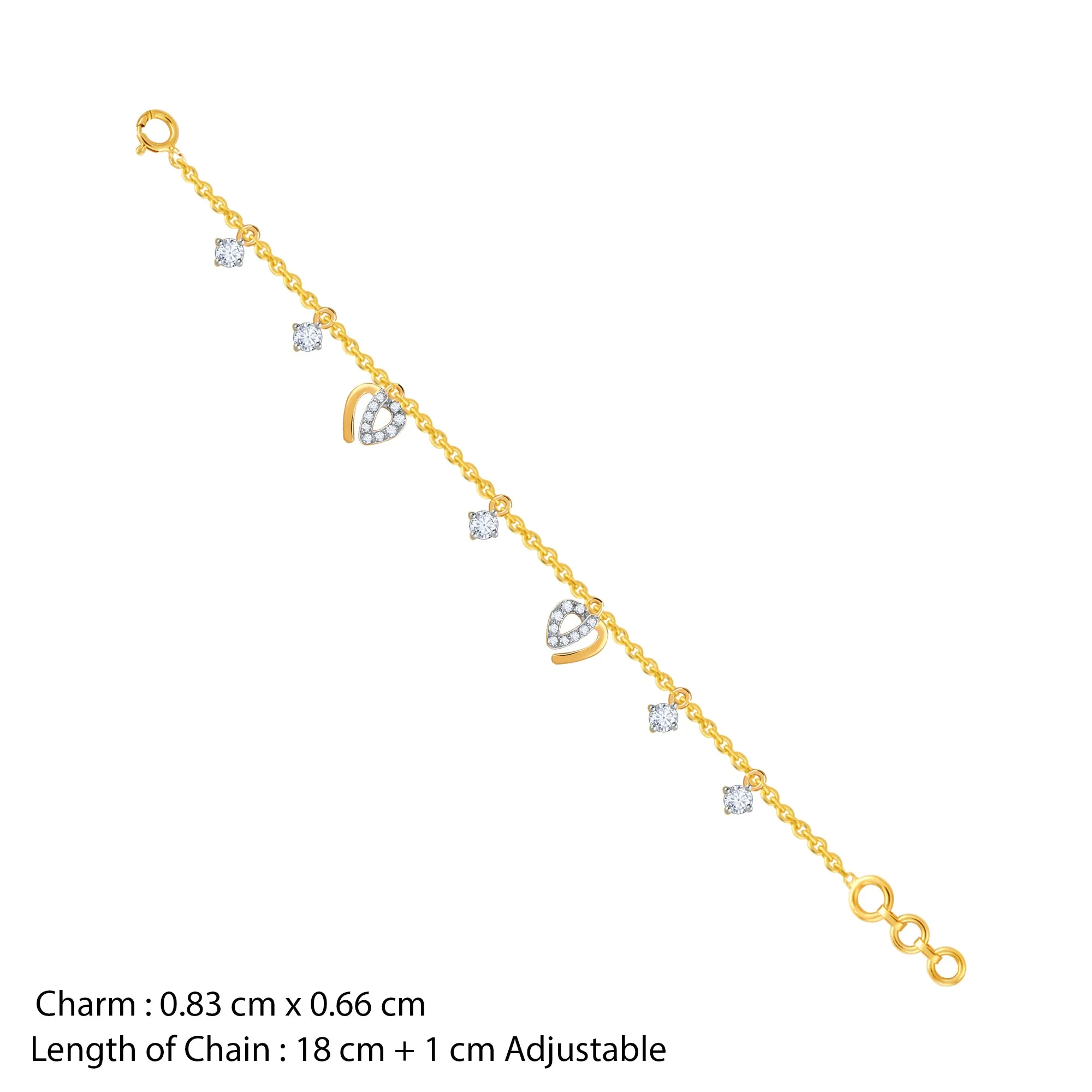 Gold Heartfelt Diamond Bracelet Giva