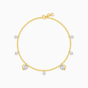 Gold Heartfelt Diamond Bracelet Giva