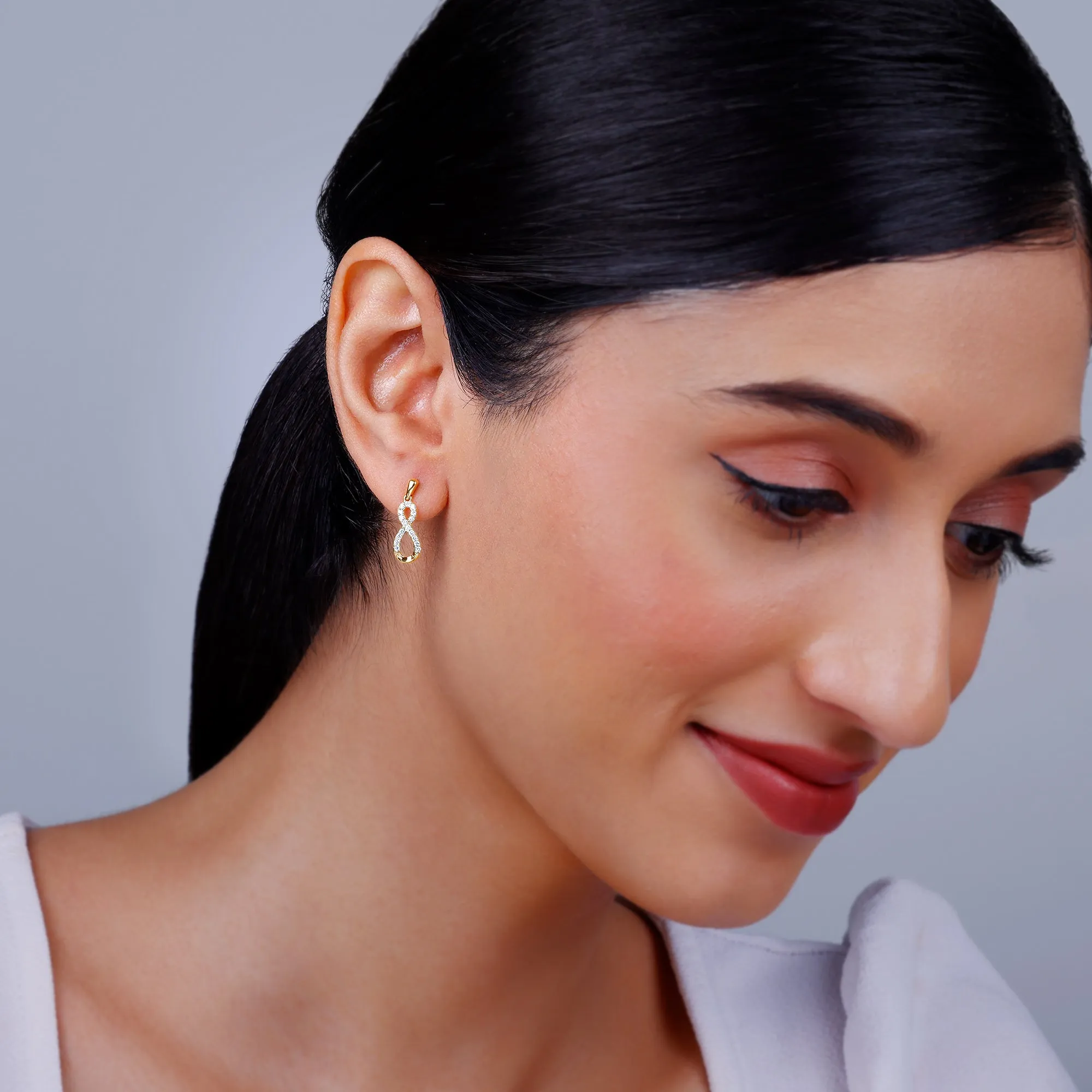 Gold Infinity Glow Diamond Earrings Giva