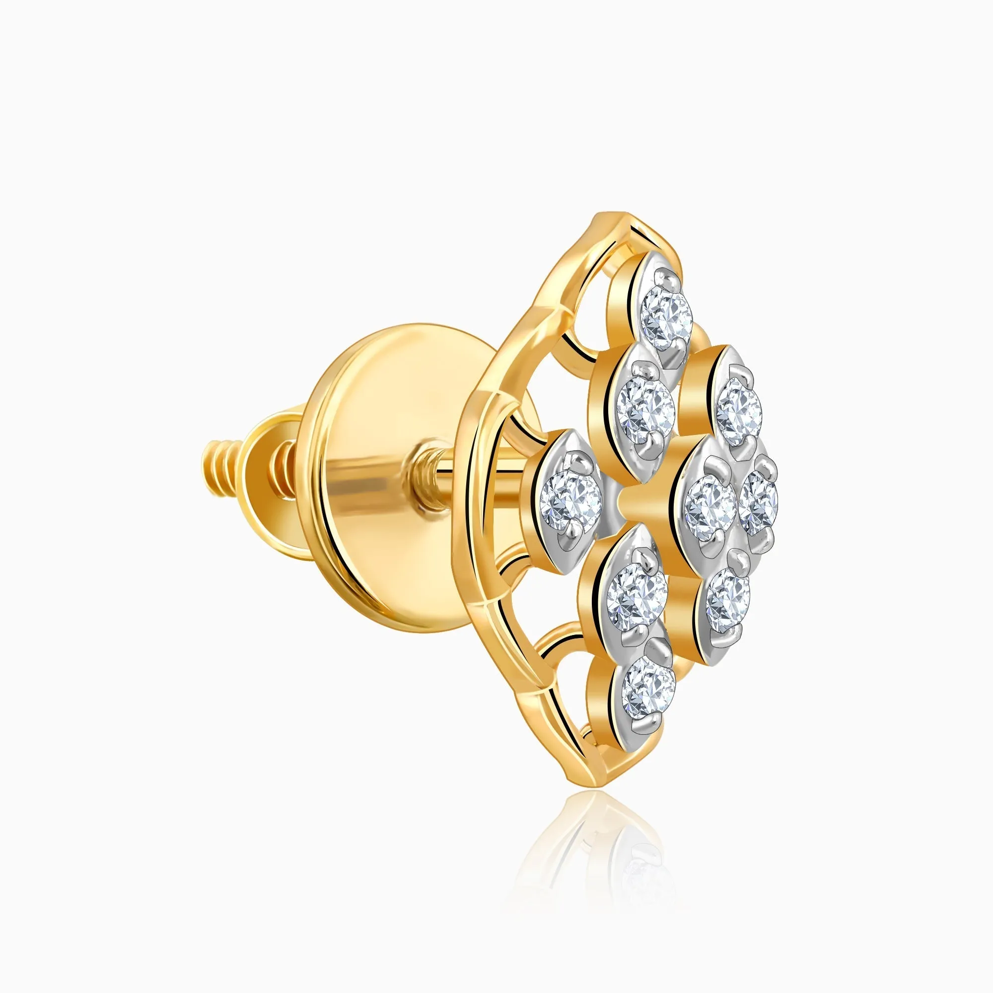 Gold Labyrinth Diamond Earrings Giva