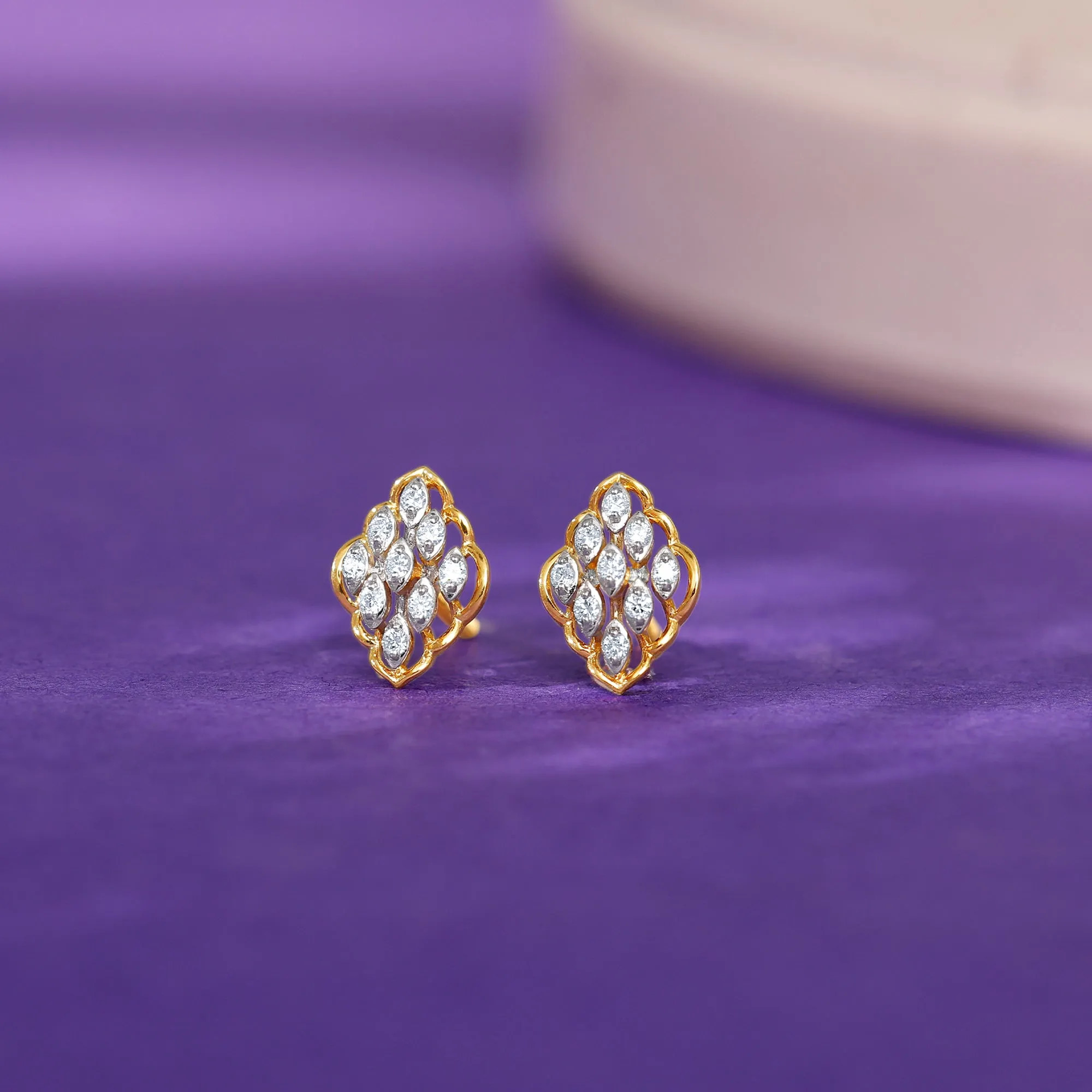 Gold Labyrinth Diamond Earrings Giva