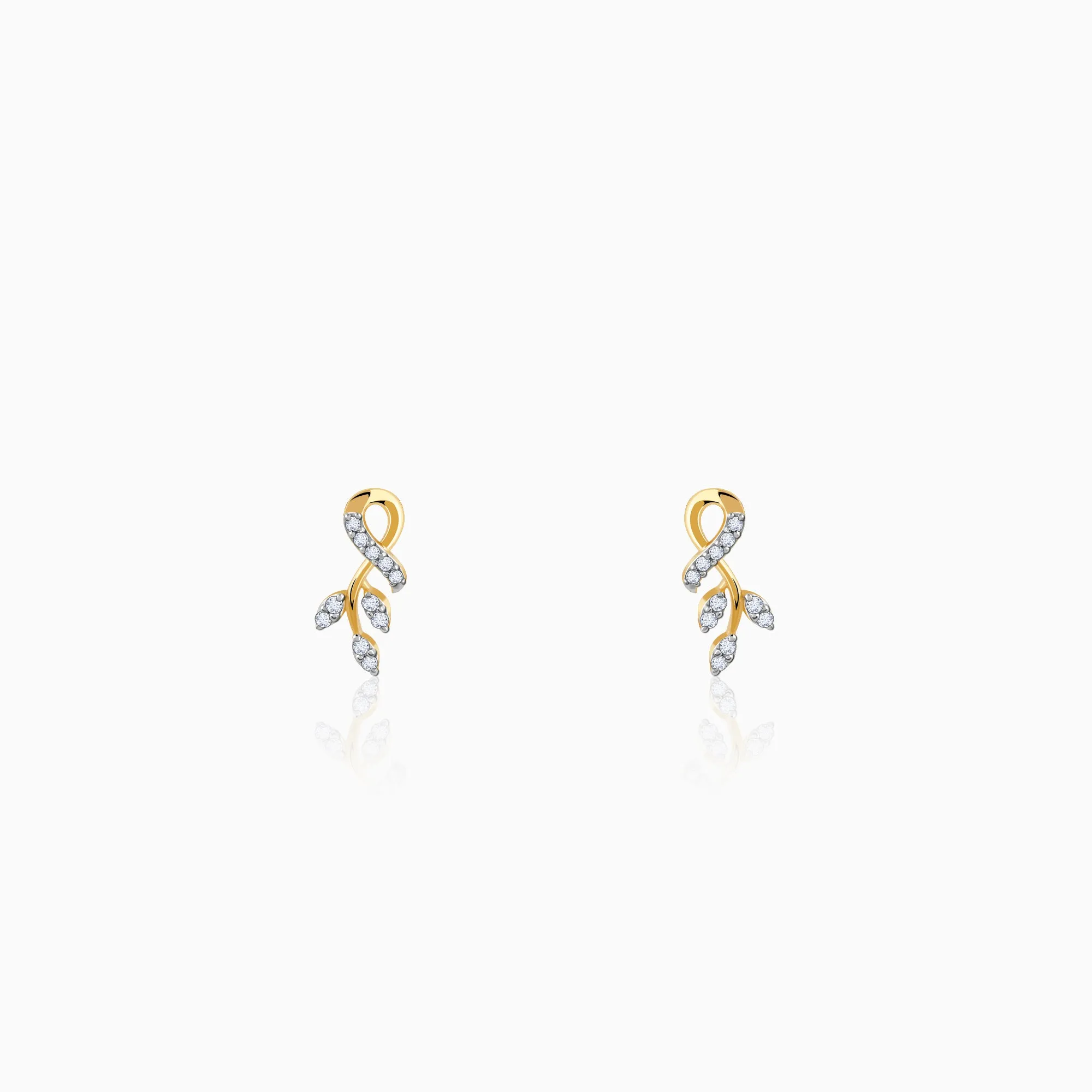 Gold Leafy Affair Diamond Earrings Giva