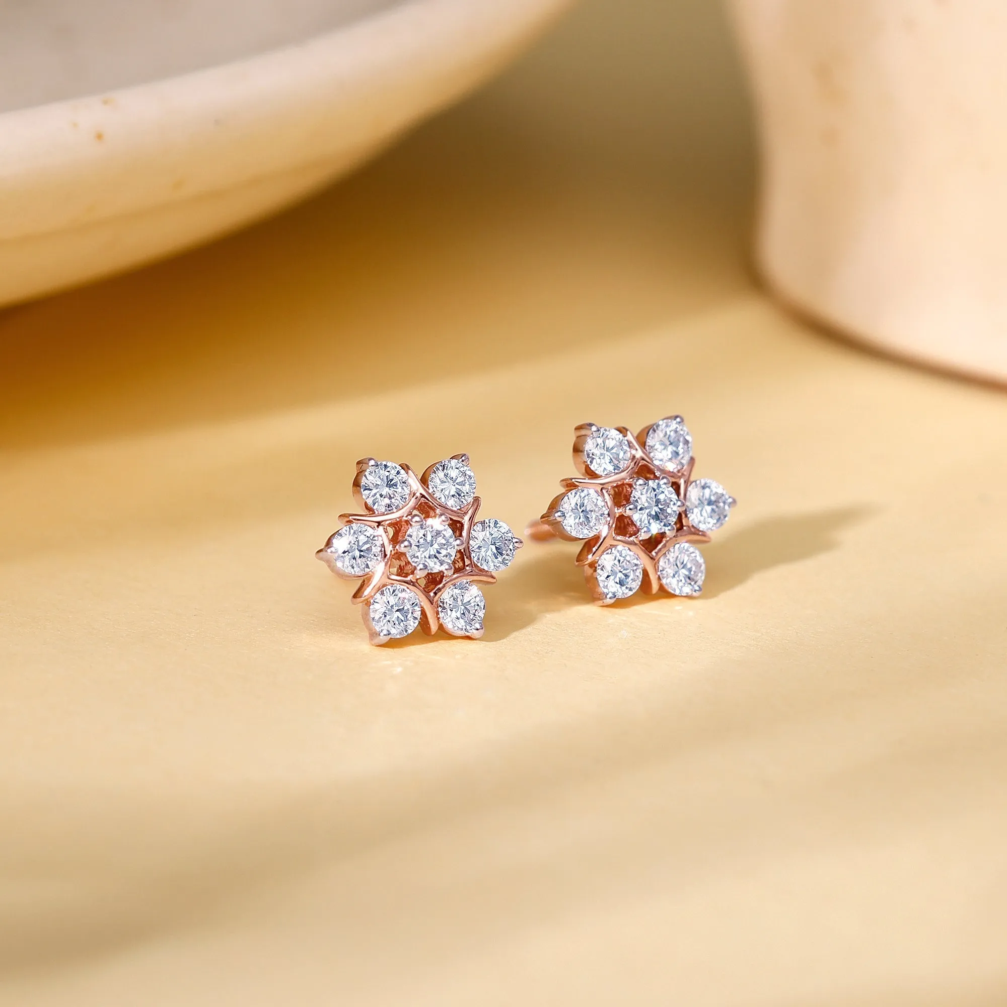 Gold Luminary Solitaire Diamond Earrings Giva