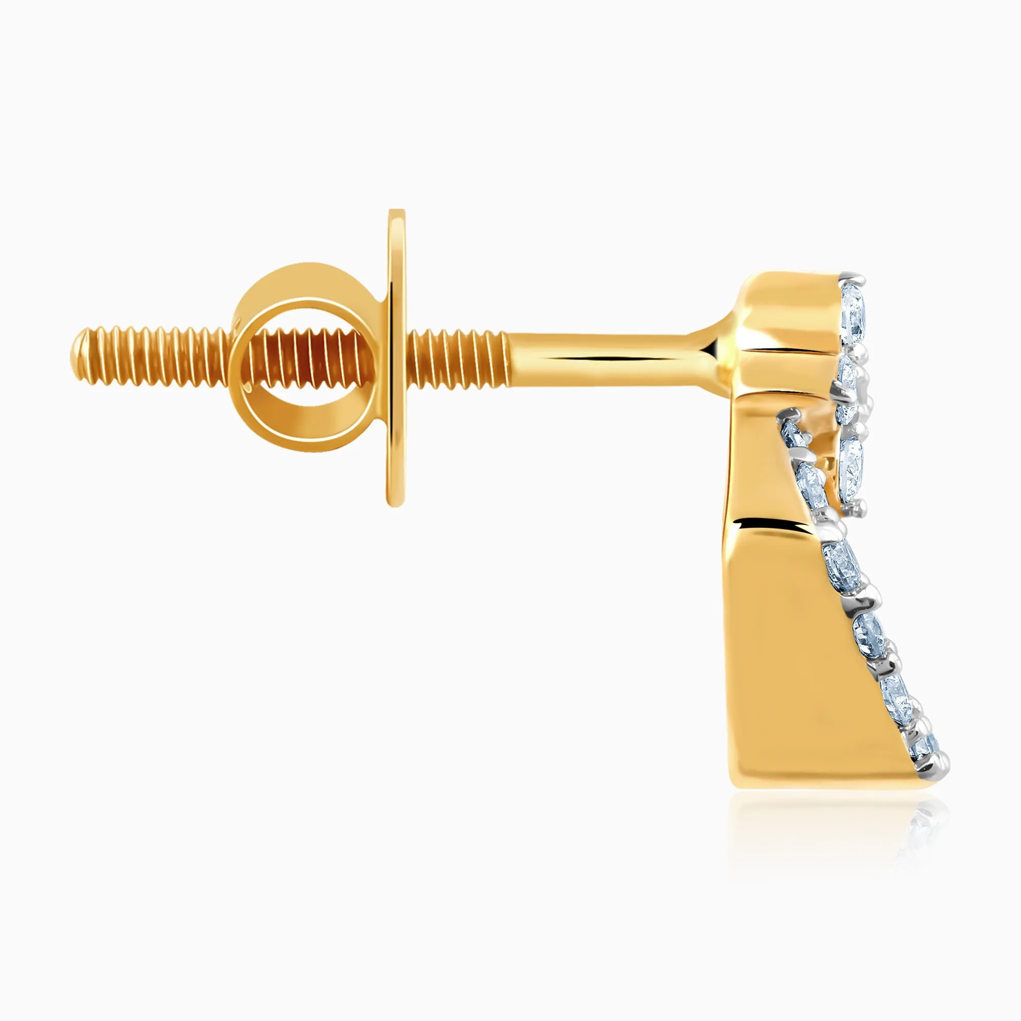 Gold Polygon Charm Diamond Earrings Giva