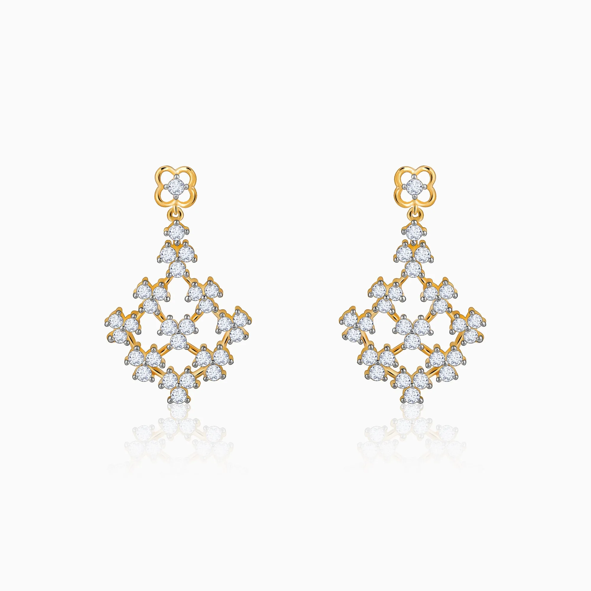 Gold Rhombus Aura Diamond Earrings Giva