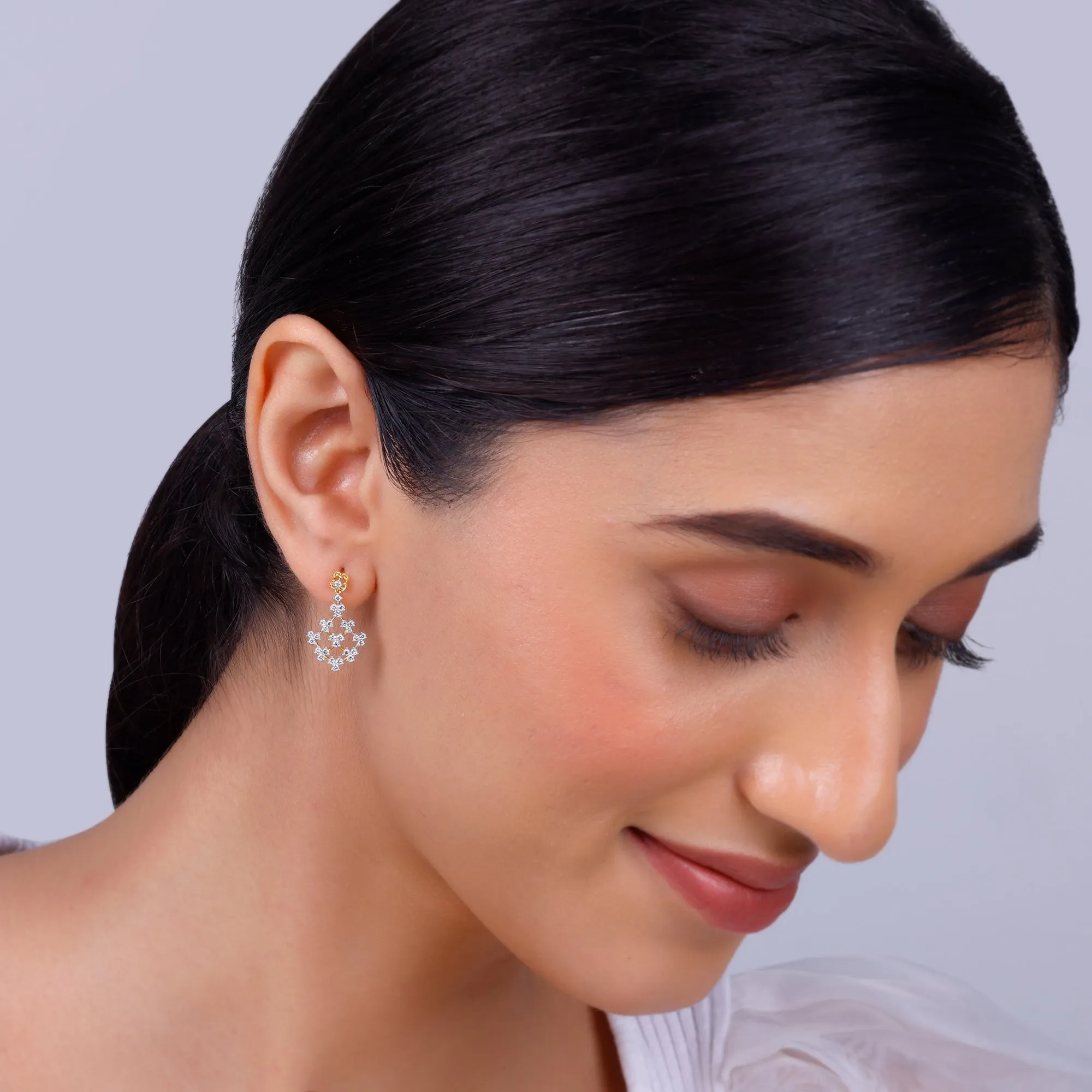 Gold Rhombus Aura Diamond Earrings Giva