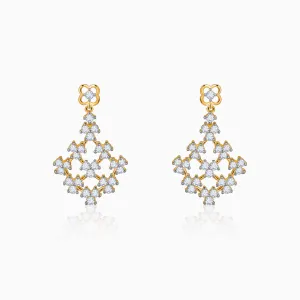 Gold Rhombus Aura Diamond Earrings Giva