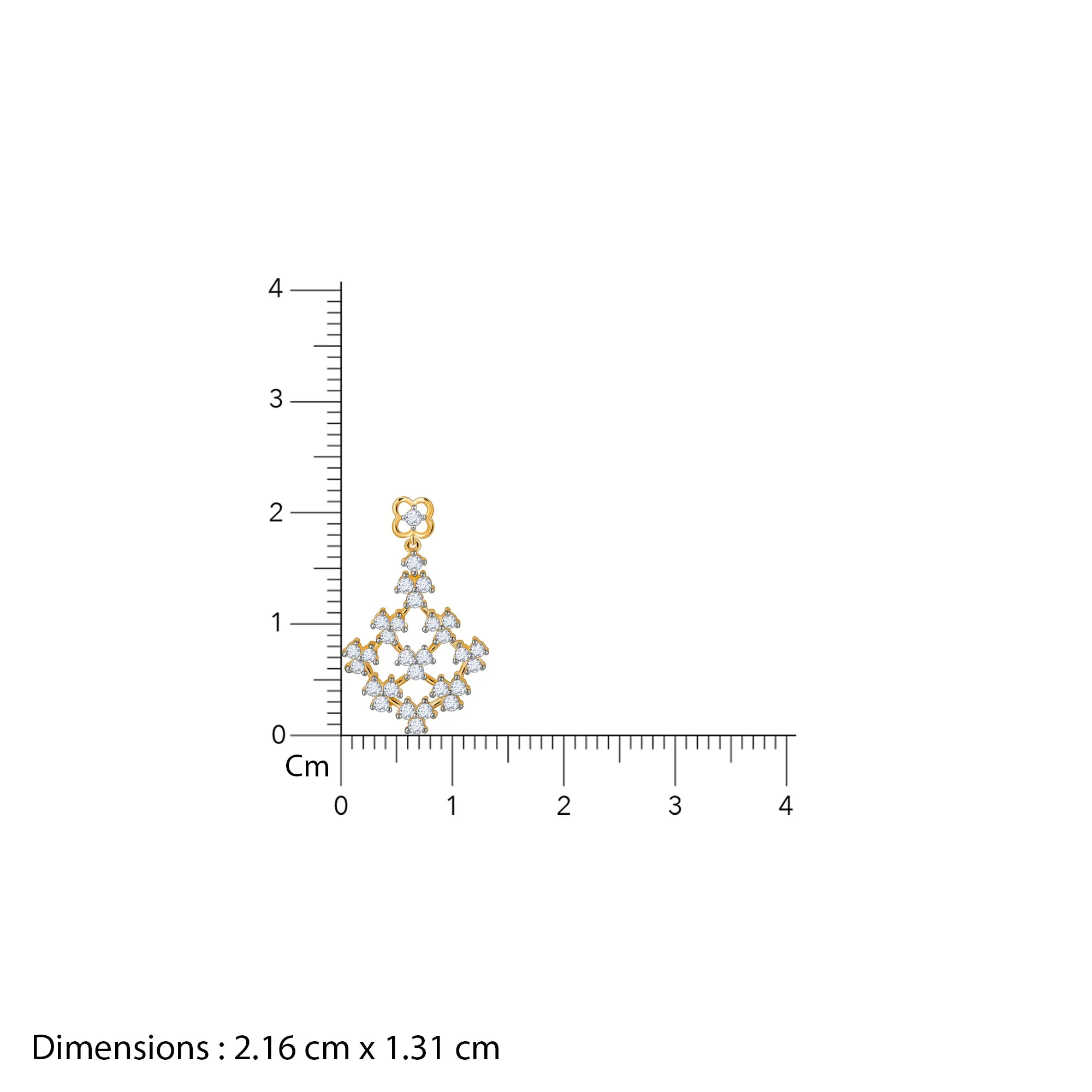 Gold Rhombus Aura Diamond Earrings Giva