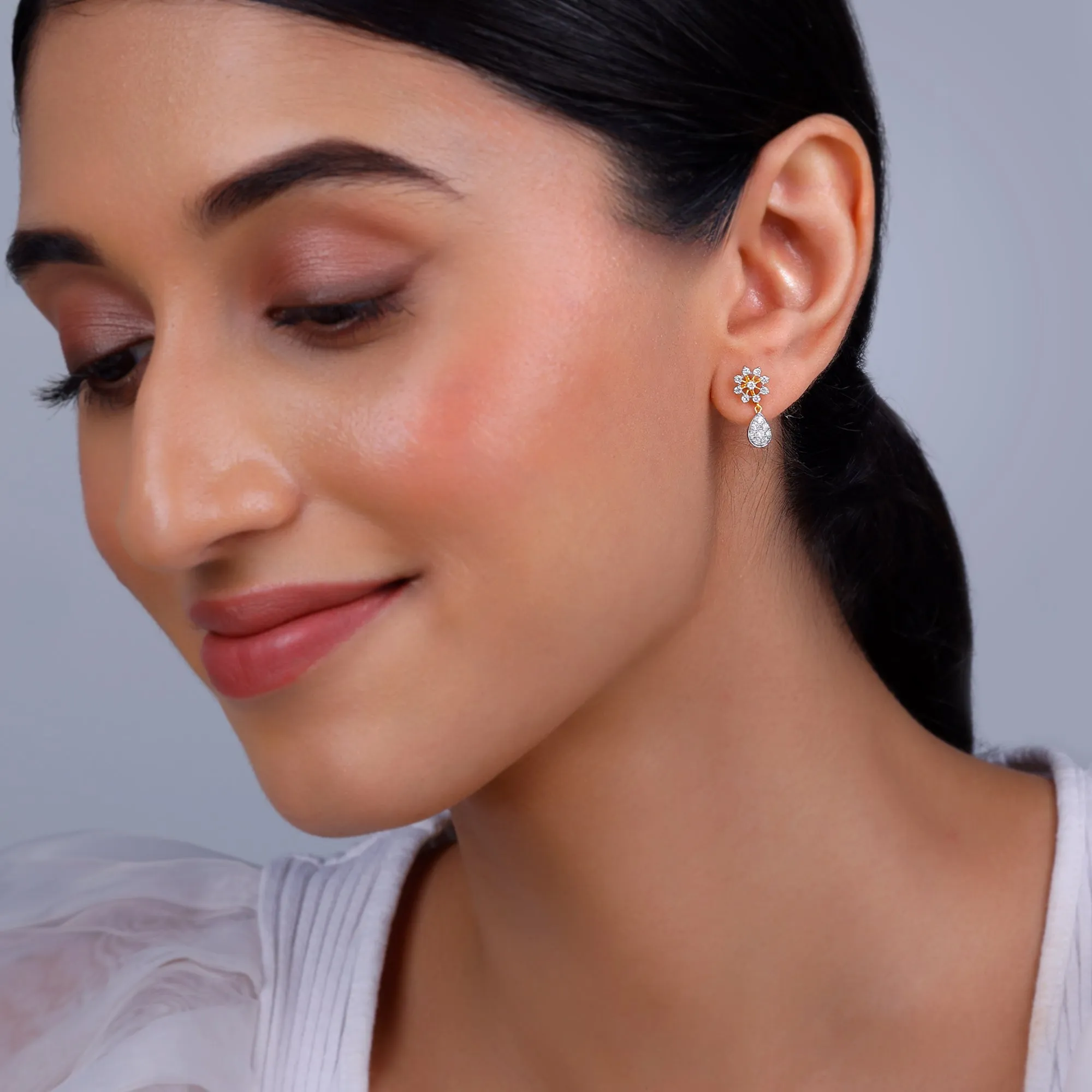 Gold Roseate Glow Diamond Earrings Giva