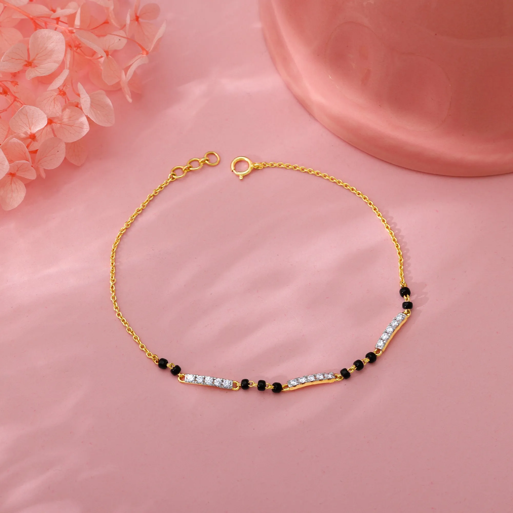 Gold Skyla Diamond Mangalsutra Bracelet Giva