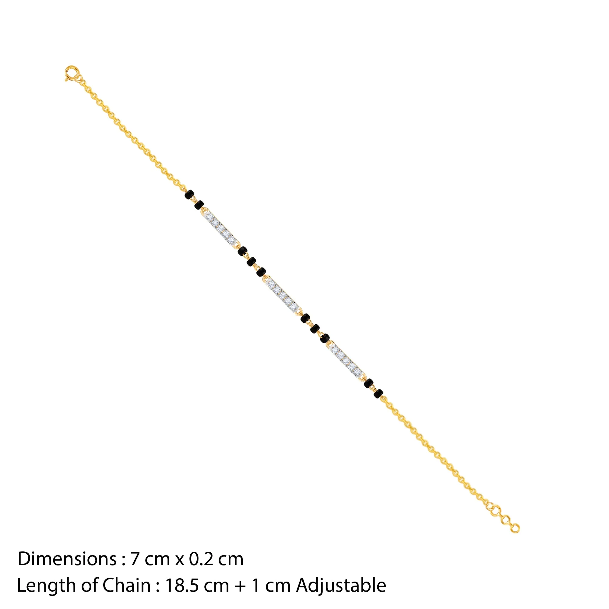 Gold Skyla Diamond Mangalsutra Bracelet Giva