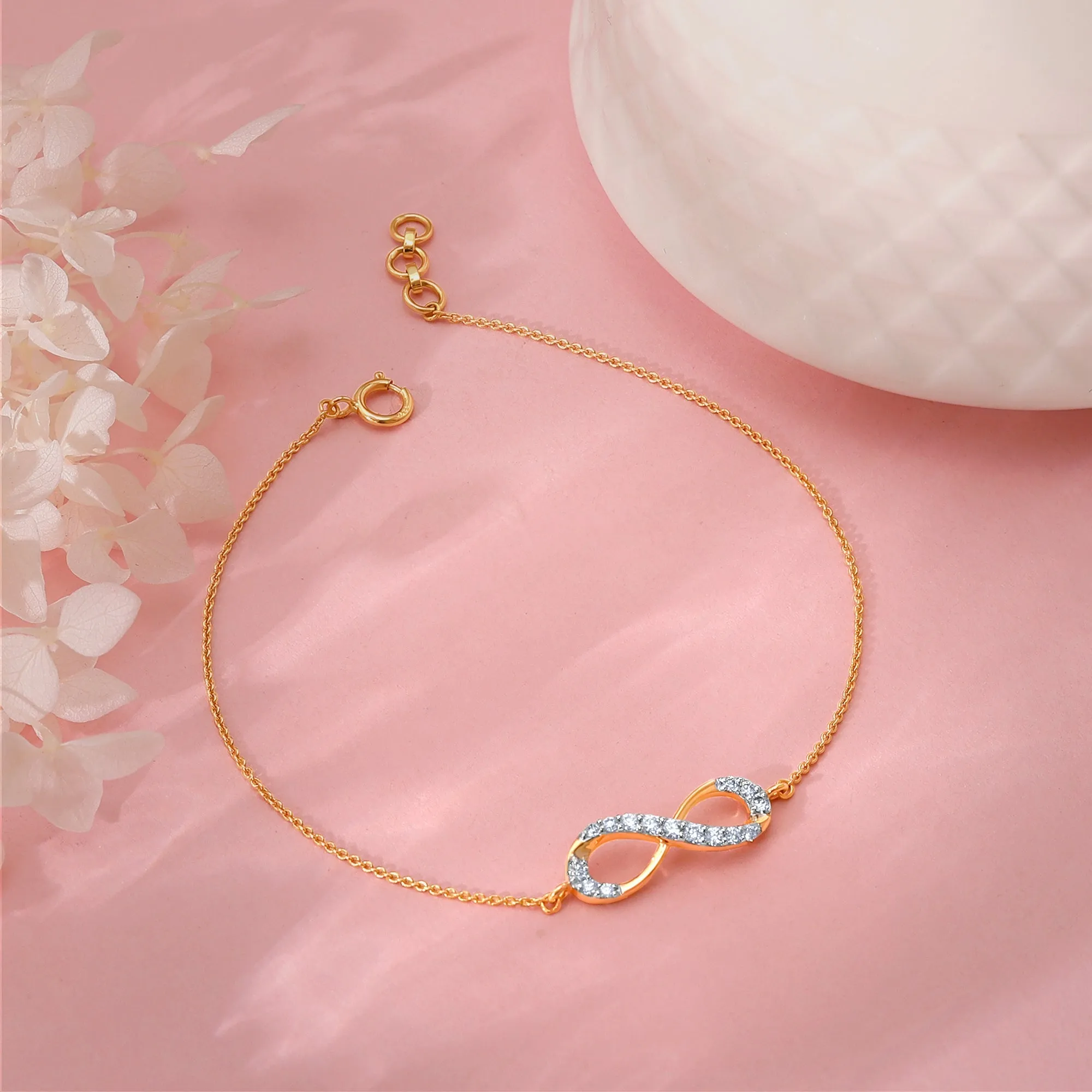 Gold Sparkle In Infinity Diamond Bracelet Giva