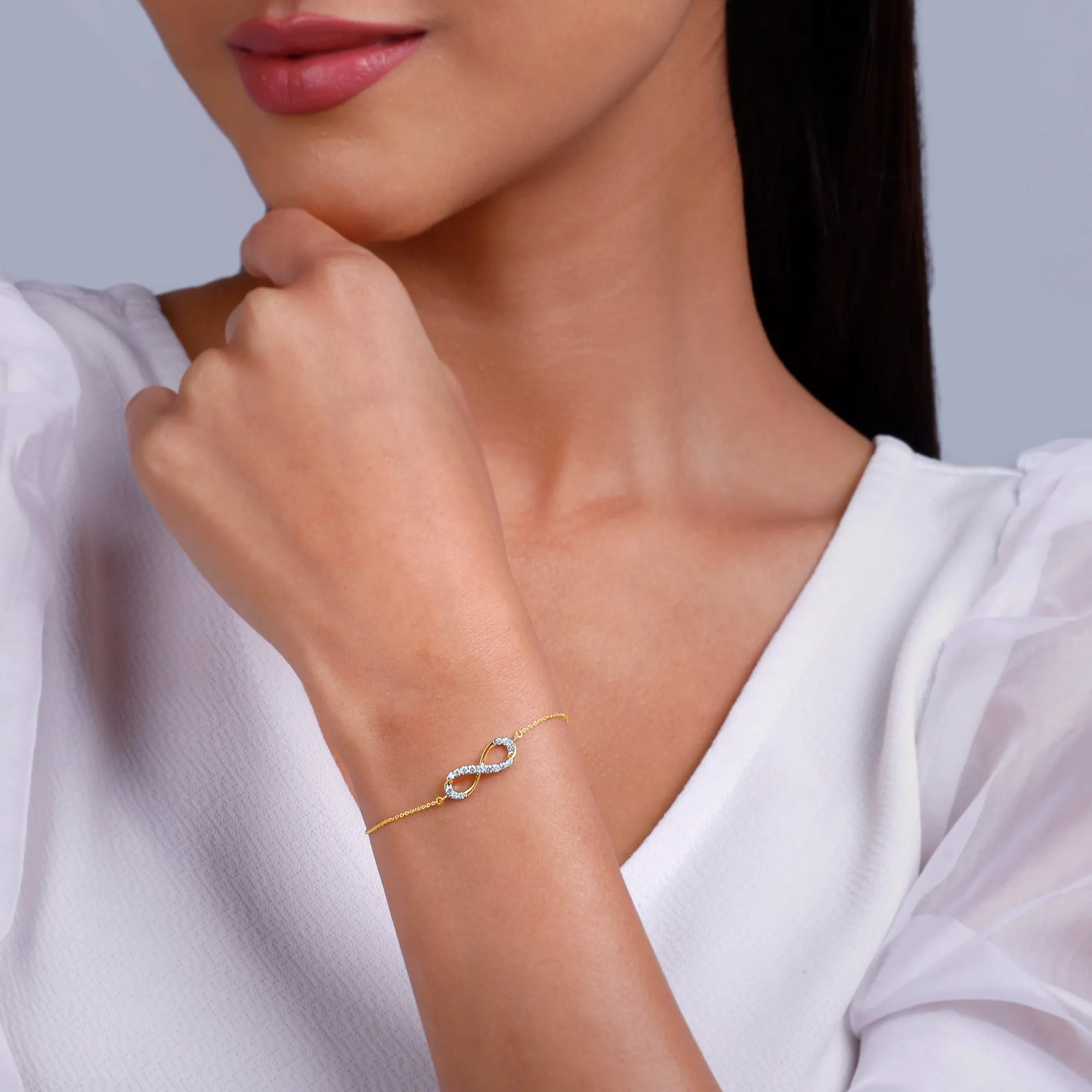 Gold Sparkle In Infinity Diamond Bracelet Giva
