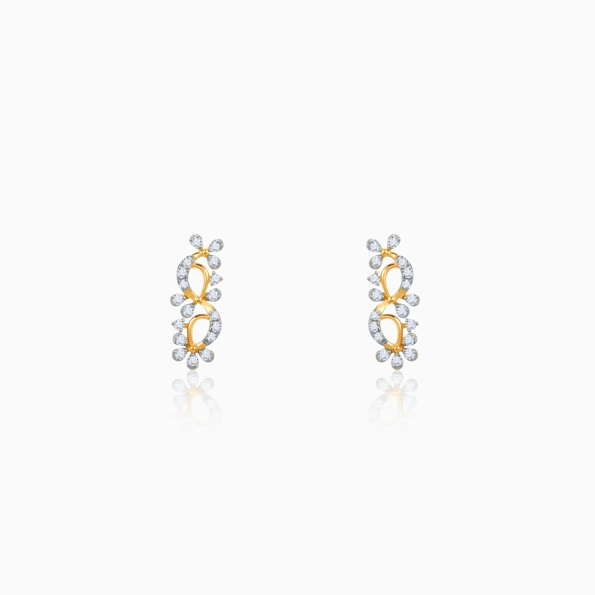 Gold Twinkling Twine Diamond Earrings Giva
