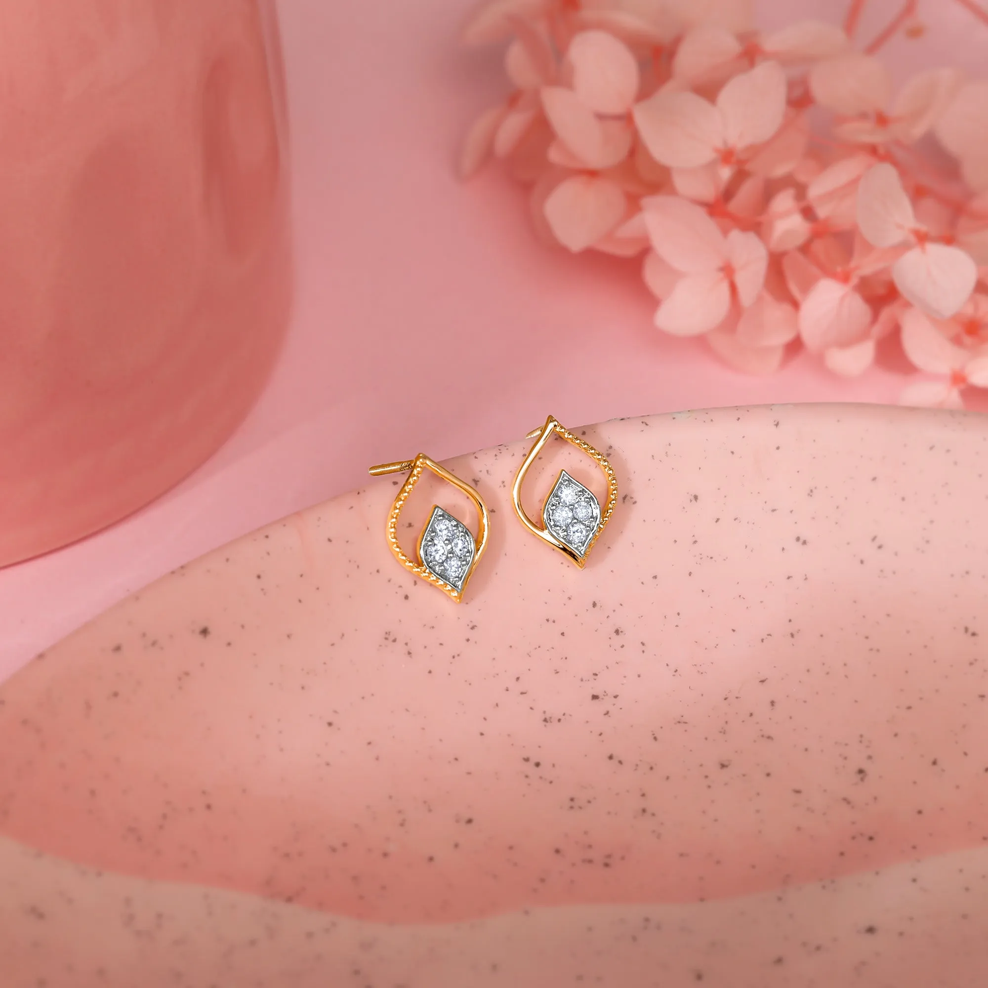 Gold Yaprak Diamond Earrings Giva