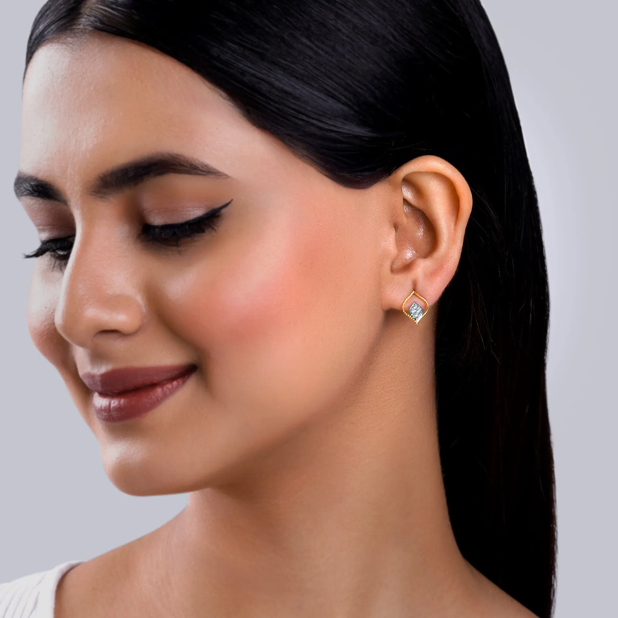 Gold Yaprak Diamond Earrings Giva