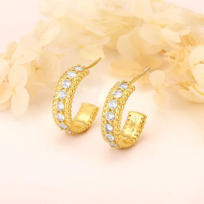 Golden Crescent Hoop Earrings Giva