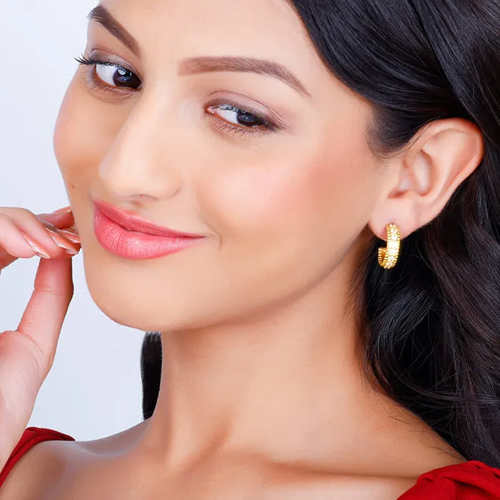 Golden Crescent Hoop Earrings Giva