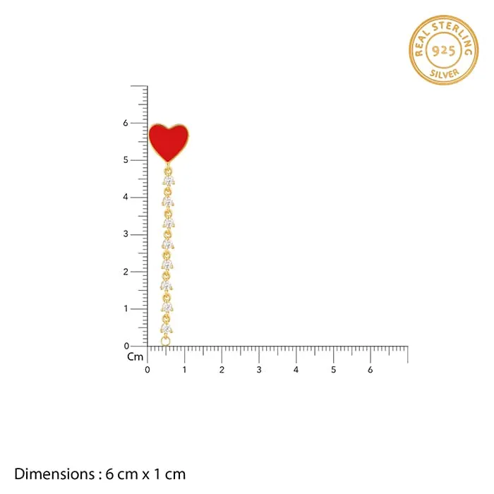 Golden Heart Chain Dangling Earrings Giva