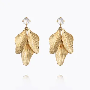 Golden Leaf Earrings / Crystal Caroline Svedbom