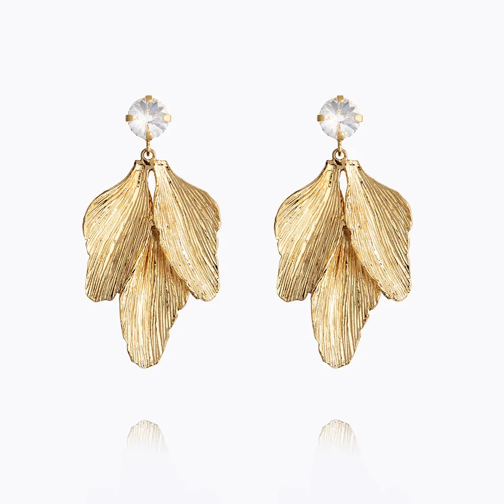 Golden Leaf Earrings / Crystal Caroline Svedbom