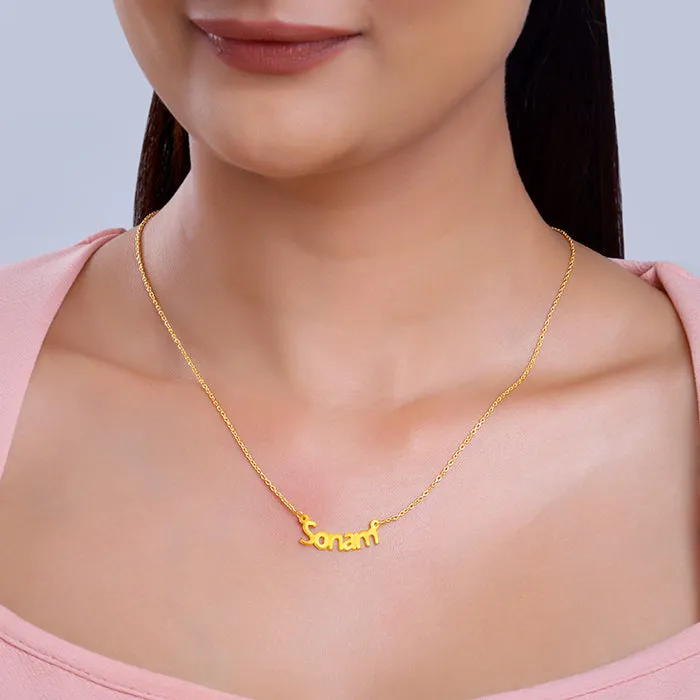 Golden Personalised Name in Bold Necklace Giva