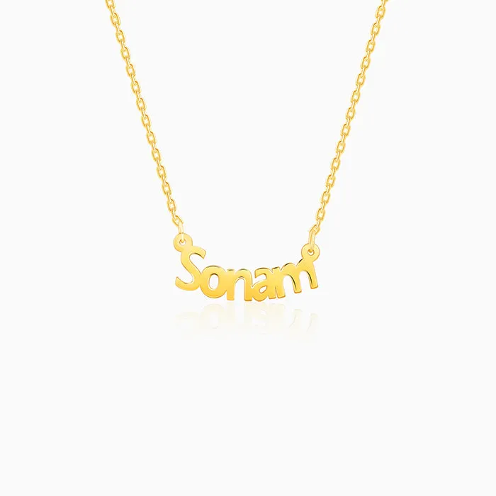Golden Personalised Name in Bold Necklace Giva