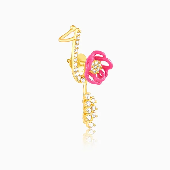 Golden Pink Brahma Kamal Convertible Cuff Earrings Giva