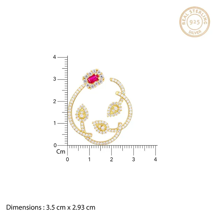 Golden Sparkly Floral Earrings Giva