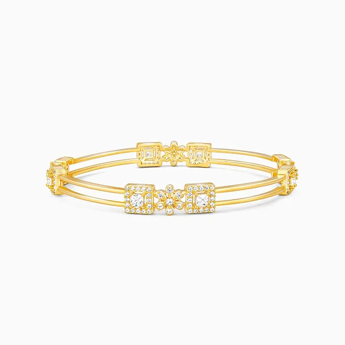Golden Square Bloom Bangle Giva