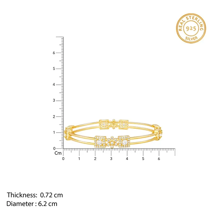 Golden Square Bloom Bangle Giva