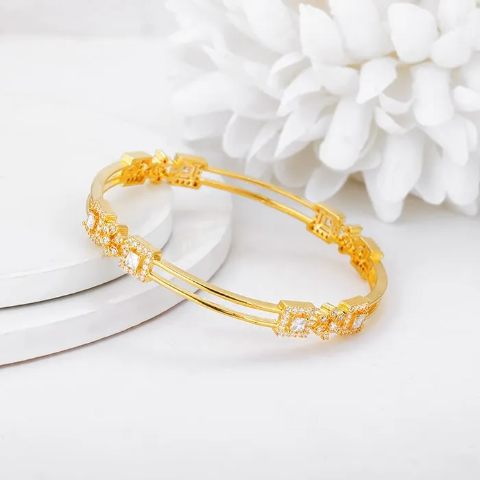 Golden Square Bloom Bangle Giva