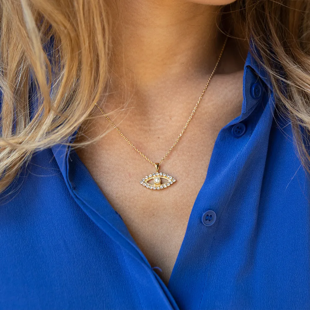 Greek Eye Pearl Necklace Caroline Svedbom