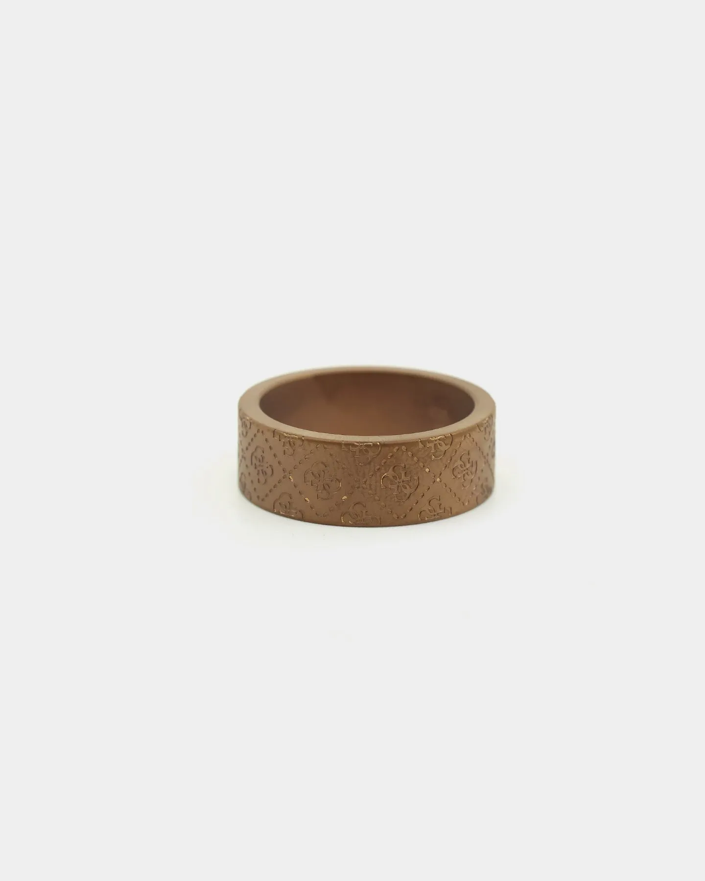Guess Mainline 8MM X 19MM 4G Pattern Ring Chocolate Brown