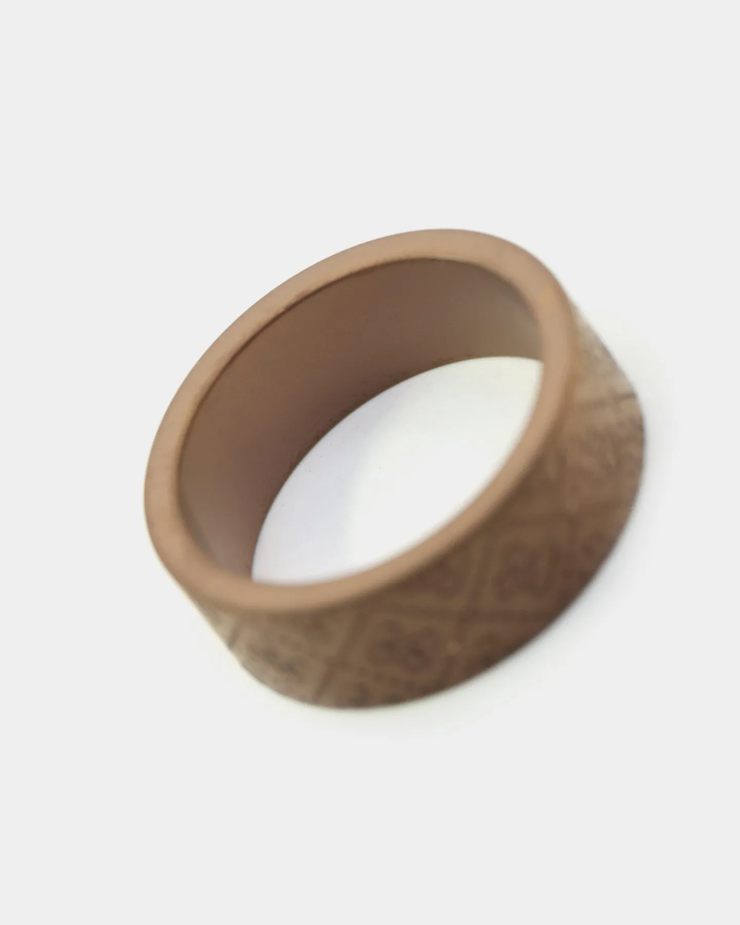 Guess Mainline 8MM X 19MM 4G Pattern Ring Chocolate Brown
