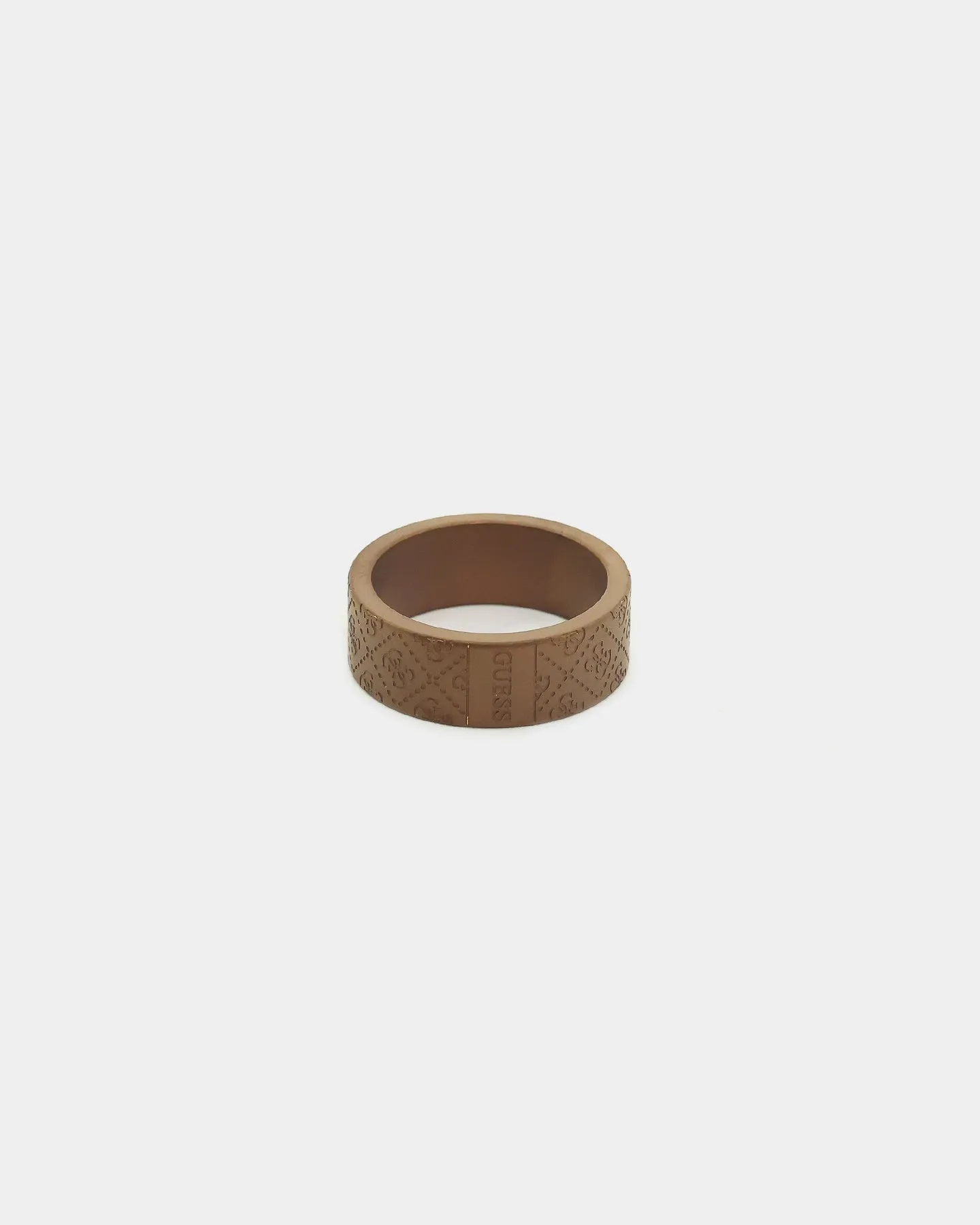 Guess Mainline 8MM X 19MM 4G Pattern Ring Chocolate Brown