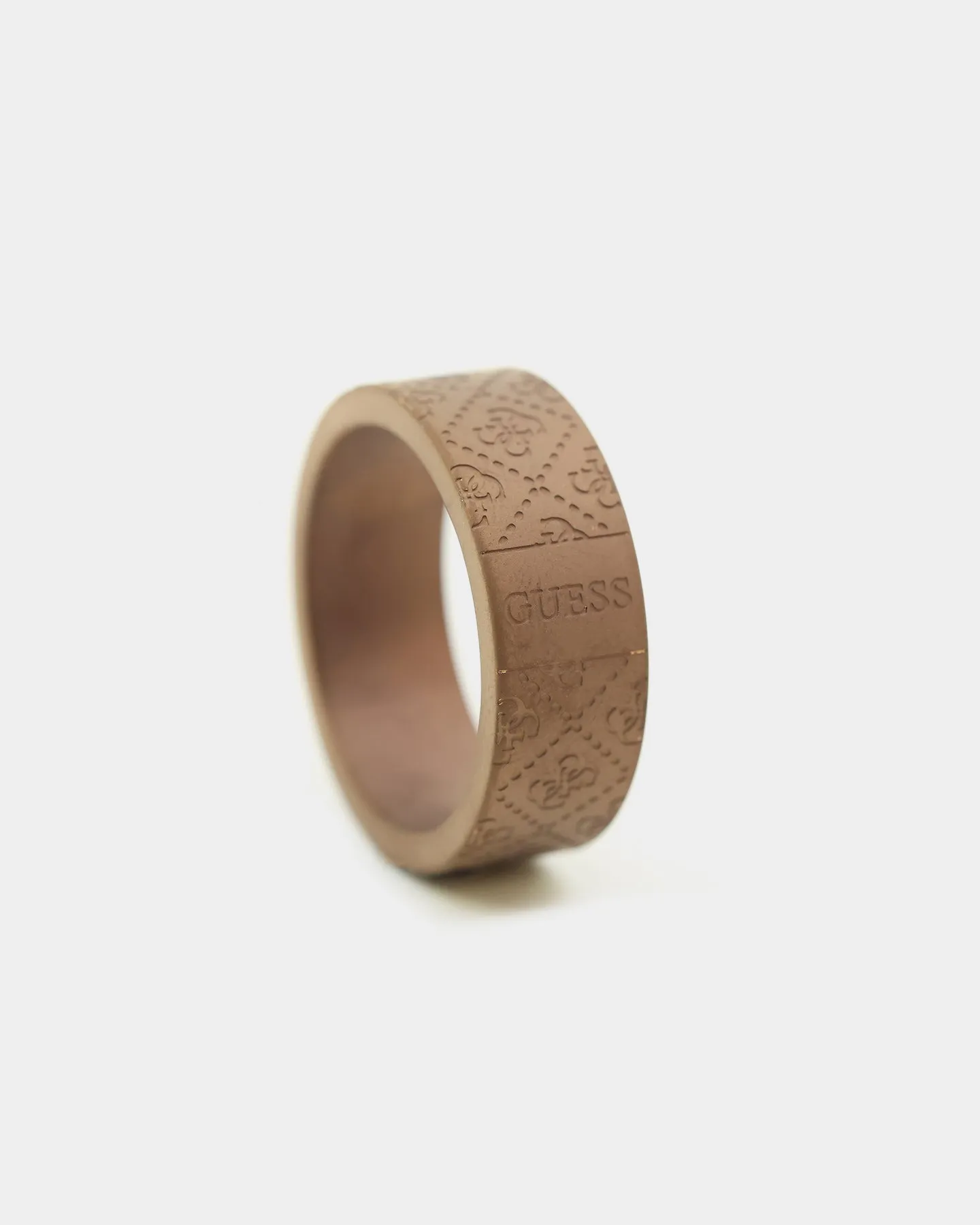 Guess Mainline 8MM X 19MM 4G Pattern Ring Chocolate Brown