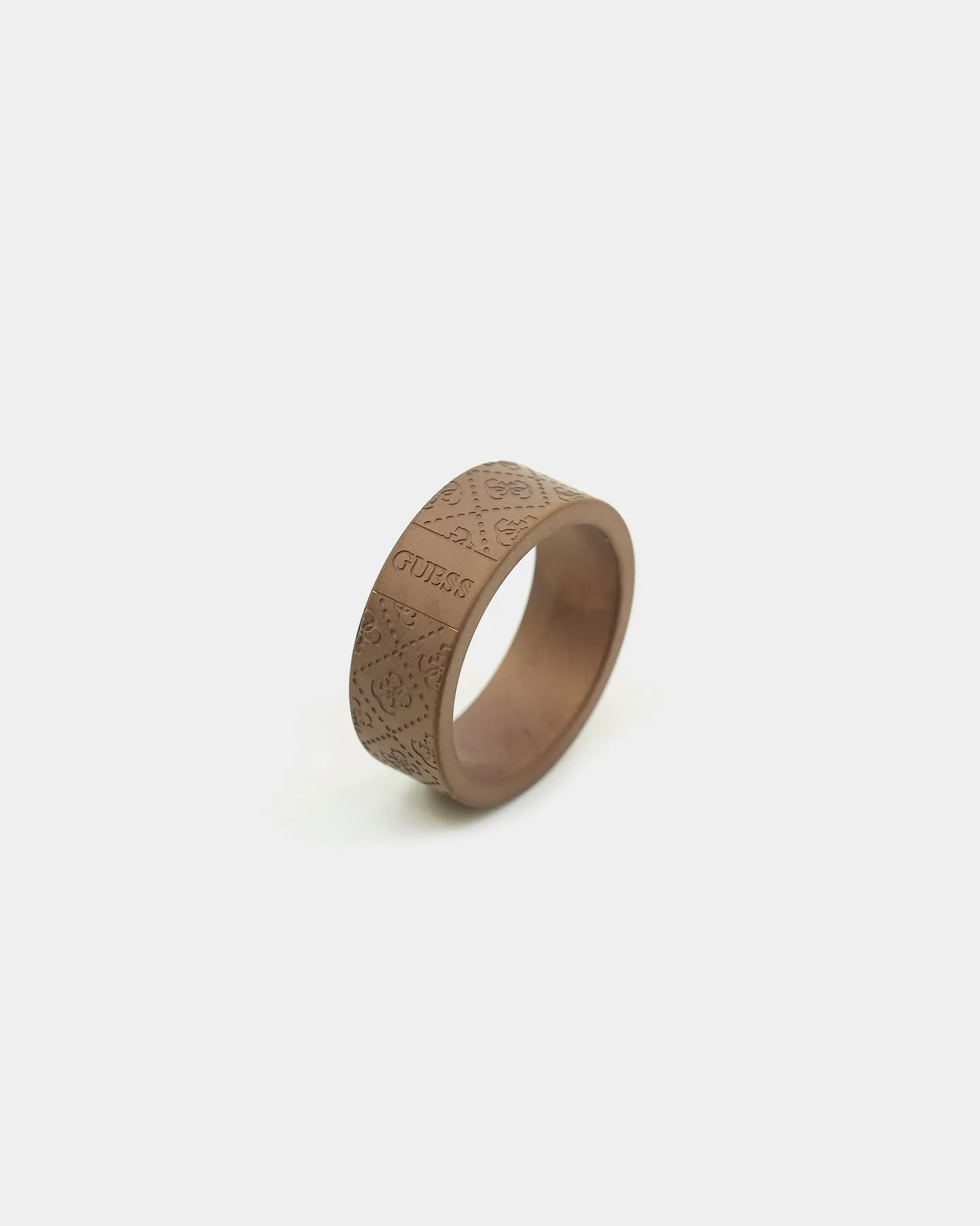 Guess Mainline 8MM X 22MM 4G Pattern Ring Chocolate Brown