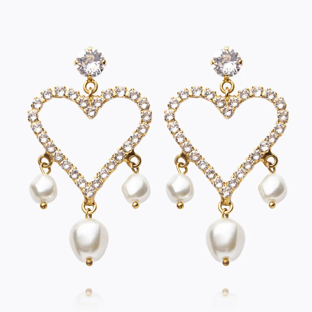 Heart Pearl Earrings / Pearl   Crystal Caroline Svedbom